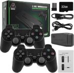 Retro Game Console with Dual Wireless Controllers Plug & Play
