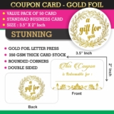 PARTH iMPEX 50 Coupon Cards – Gold Foil Stamping